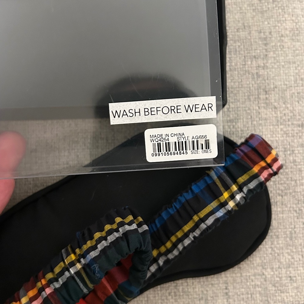 NIB J. Crew Eye Mask in Stewart Tartan Plaid OS - Picture 6 of 7